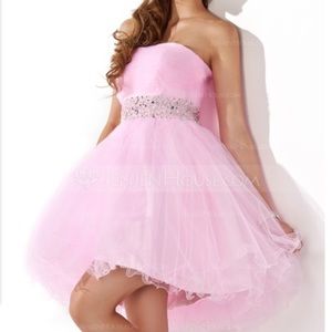 Pink bling prom dress